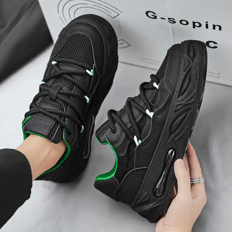 Men Shoes Boots - Black Does Not Slip Man's Sneakers