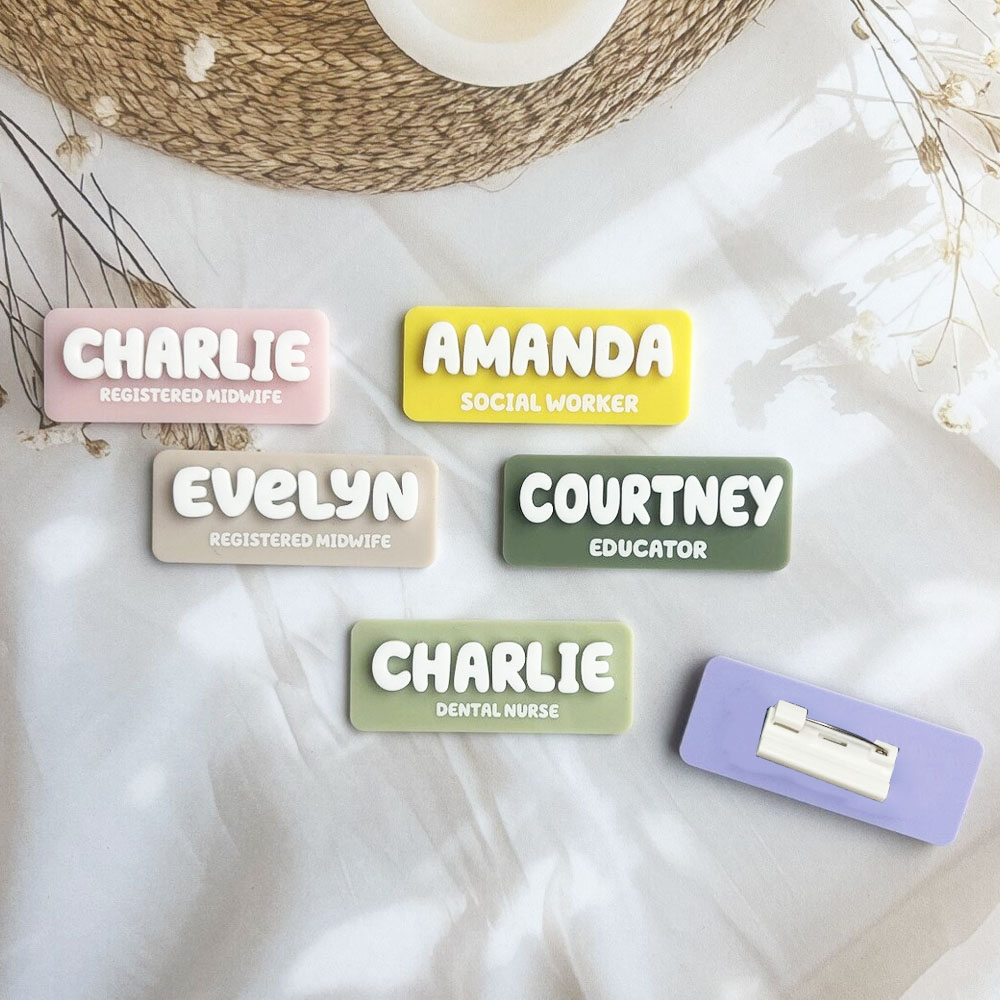 Men'S Shoes Brogues - Custom Name Brooch Personalized Nameplate Acrylic