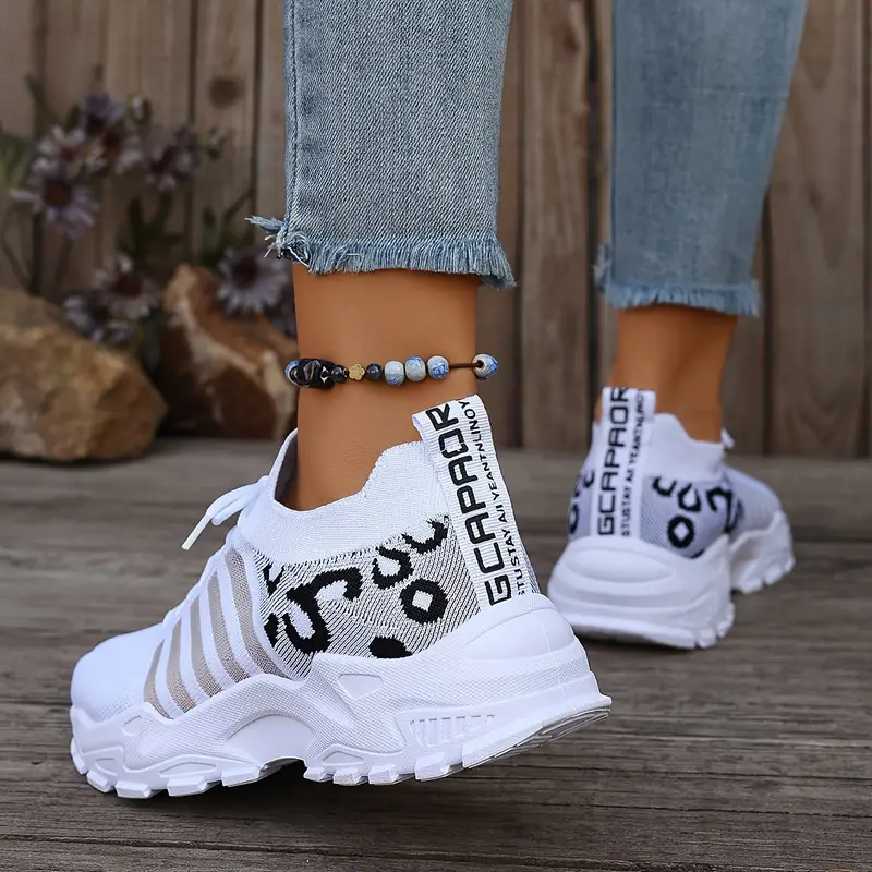 Leopard Print Knit Women's Sne - Mesh Trainer Breathable 评论和价格