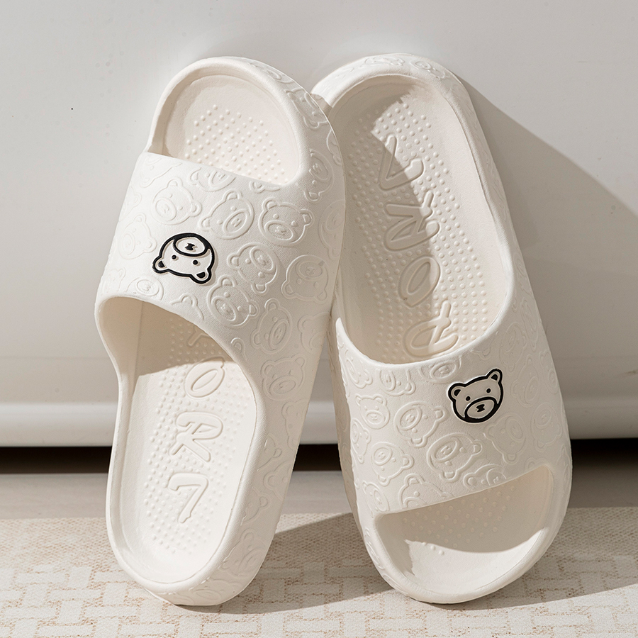 Printting Cute Bear Women Slip - Men'S Shoes With Platform 评论和价格