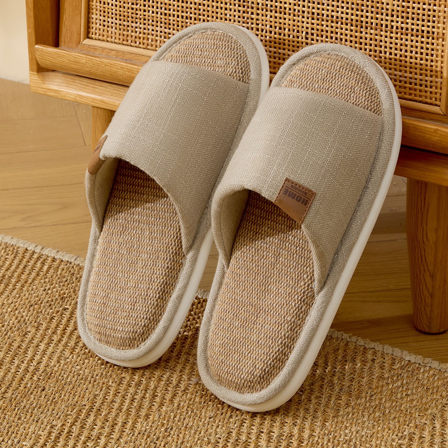 New Linen Women Slippers Comfo - Men'S Shoes With Platform 评论和价格