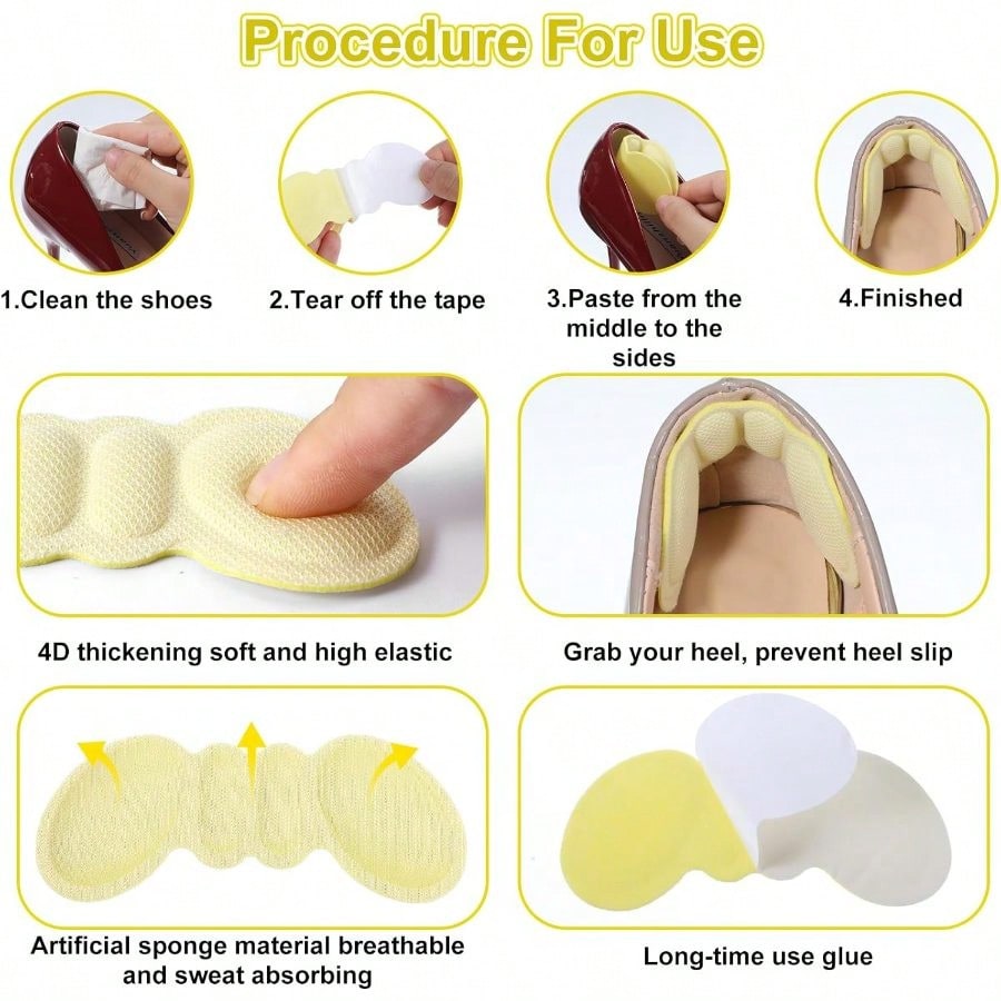 8 Pairs Heel Pads Shoes Too Bi - Men'S Shoes Grip 评论和价格