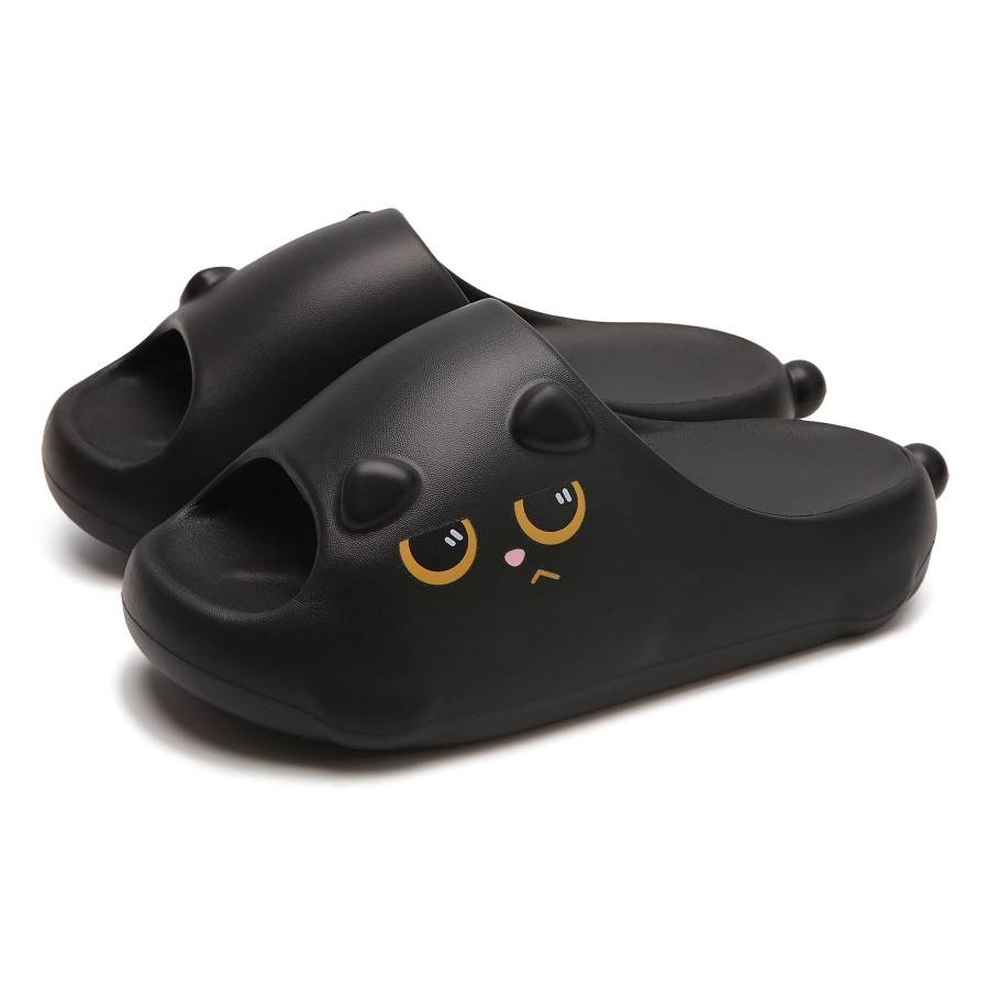 New Black Cat Slippers for Wom - Men'S Shoes With Platform 评论和价格