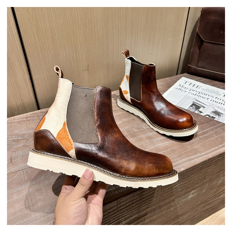 Genuine Leather Motorcycle Boo - Men'S Shoes Brogues 评论和价格