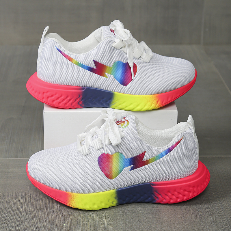 Women Rainbow Sole Light Sneak - Mesh Trainer Breathable 评论和价格