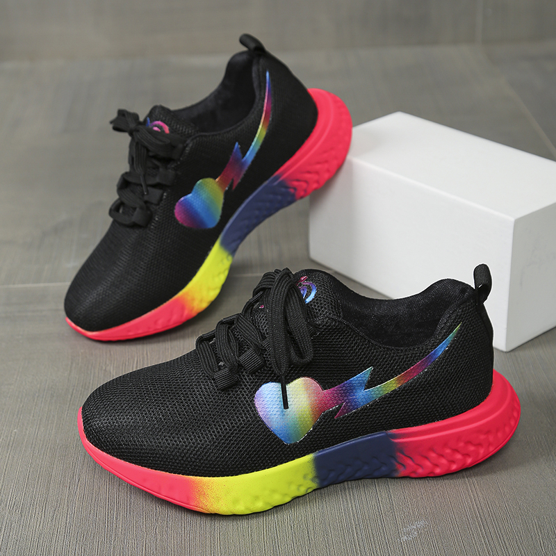 Women Rainbow Sole Light Sneak - Mesh Trainer Breathable 评论和价格