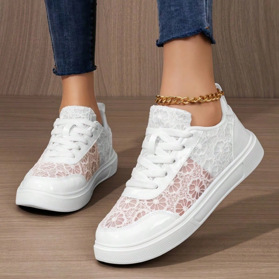 Women's White & Black Mesh Sne - Mesh Trainer Breathable 评论和价格