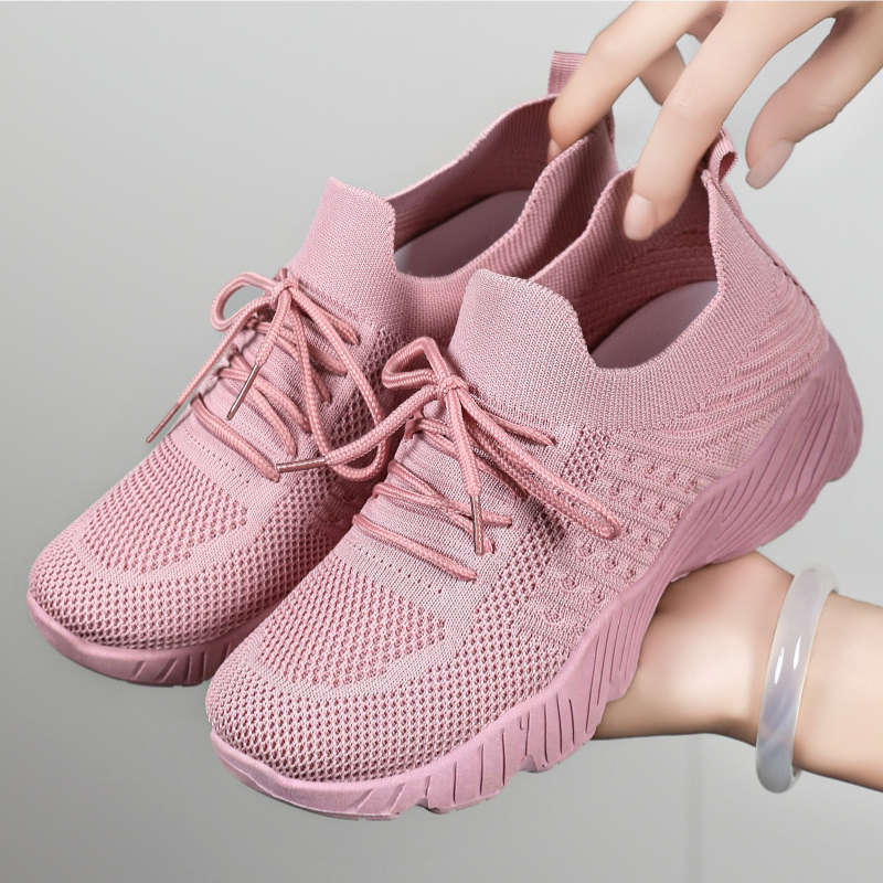 Women Solid Flying Weave Sneak - Mesh Trainer Breathable 评论和价格