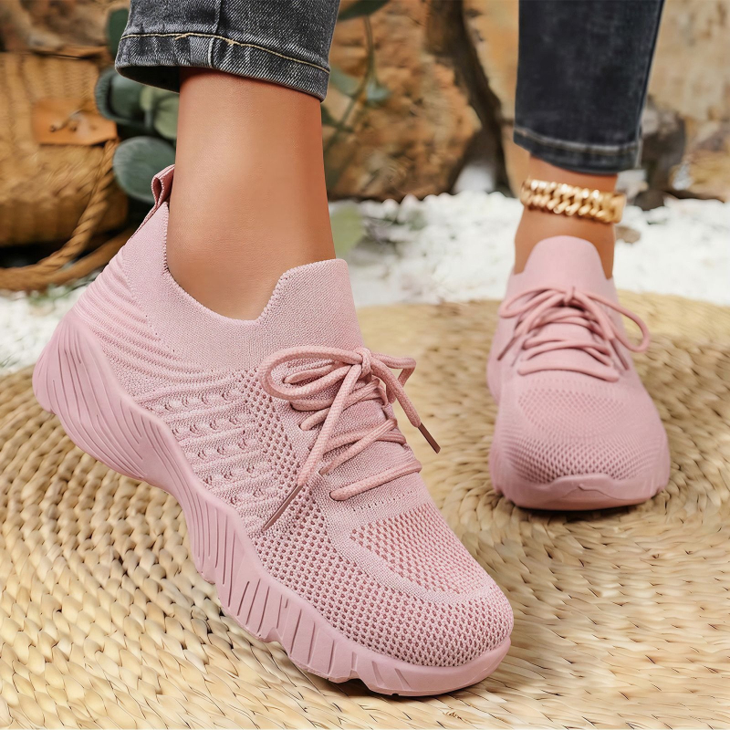 Women Solid Flying Weave Sneak - Mesh Trainer Breathable 评论和价格