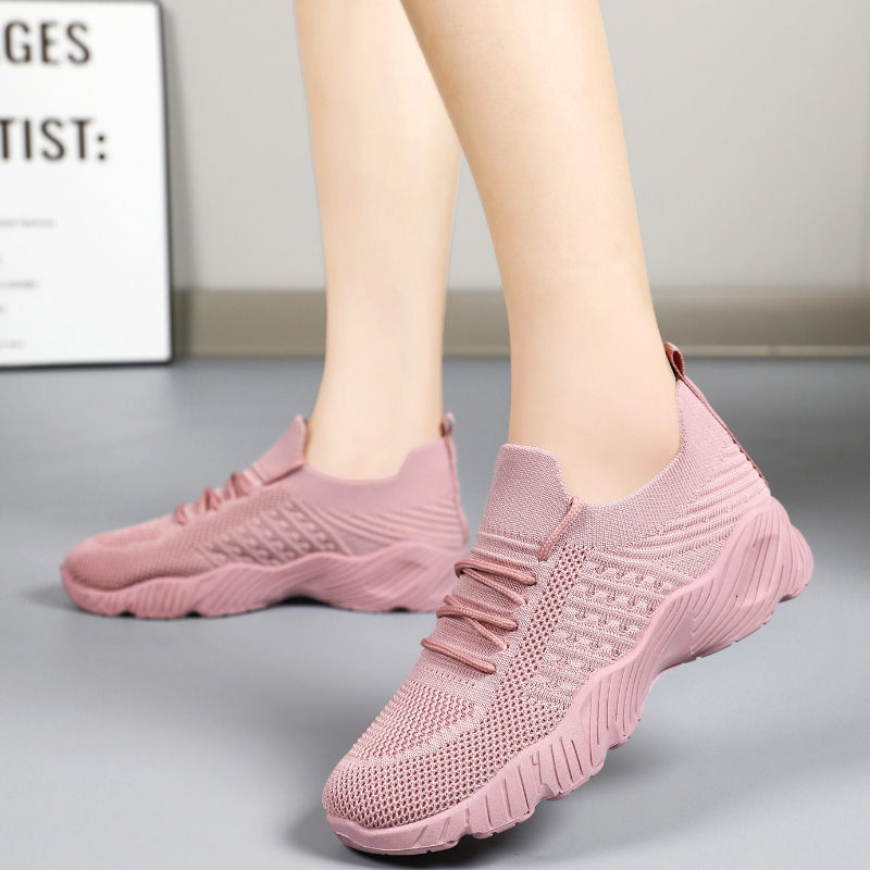 Women Solid Flying Weave Sneak - Mesh Trainer Breathable 评论和价格