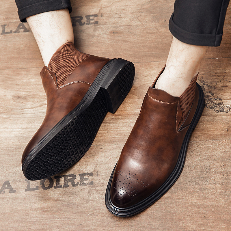 High-top leather shoes are ver - Men'S Shoes Brogues 评论和价格