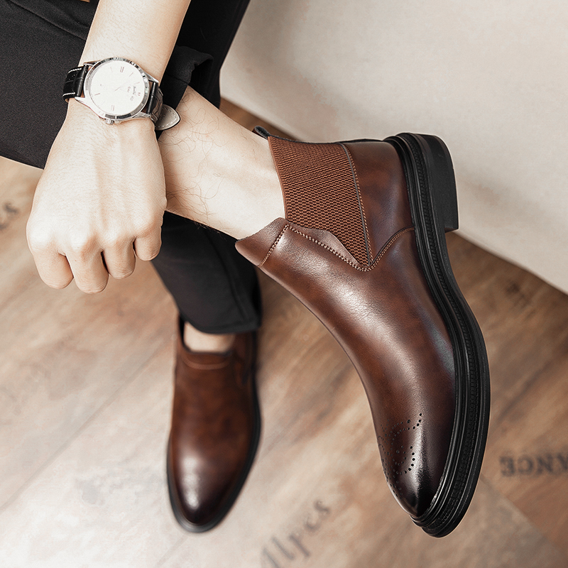 High-top leather shoes are ver - Men'S Shoes Brogues 评论和价格