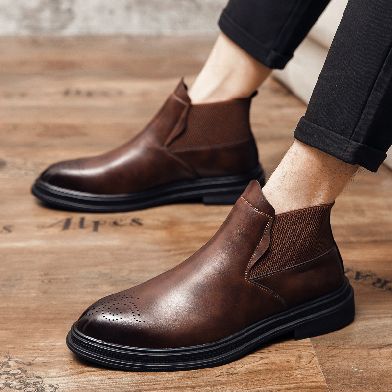High-top leather shoes are ver - Men'S Shoes Brogues 评论和价格