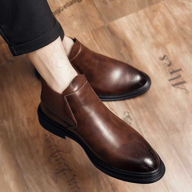 High-top leather shoes are ver - Men'S Shoes Brogues 评论和价格