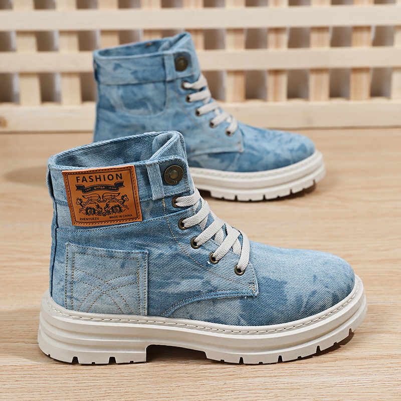 Washable Tie-Dye Denim High-To - Men'S Shoes Grip 评论和价格