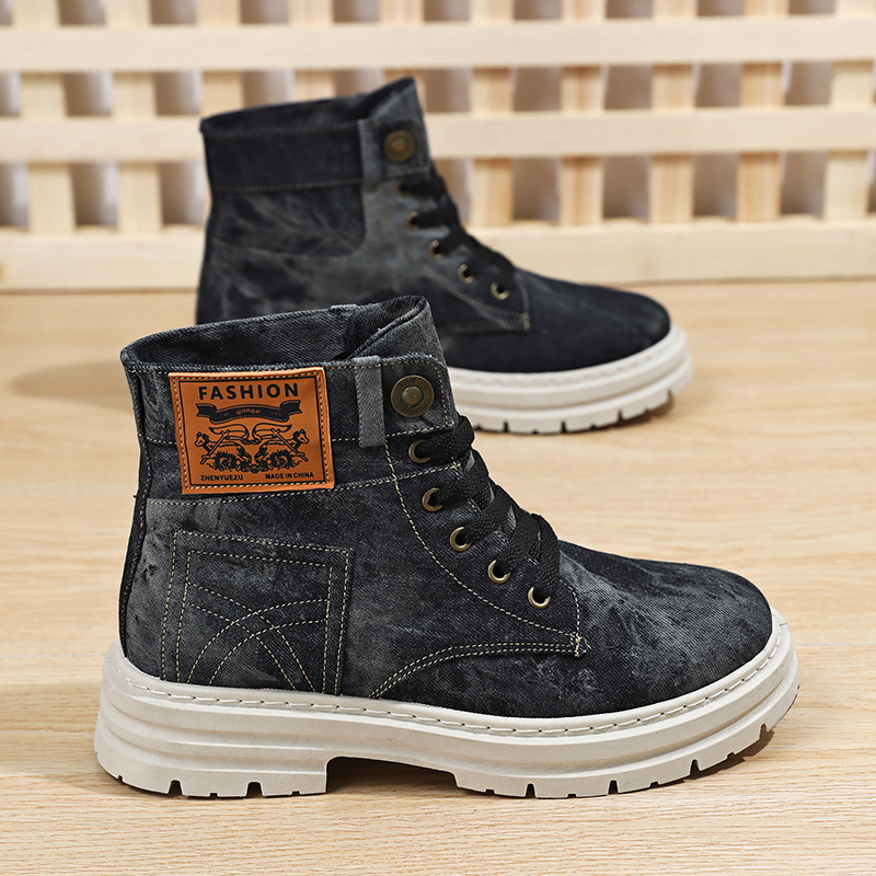 Washable Tie-Dye Denim High-To - Men'S Shoes Grip 评论和价格