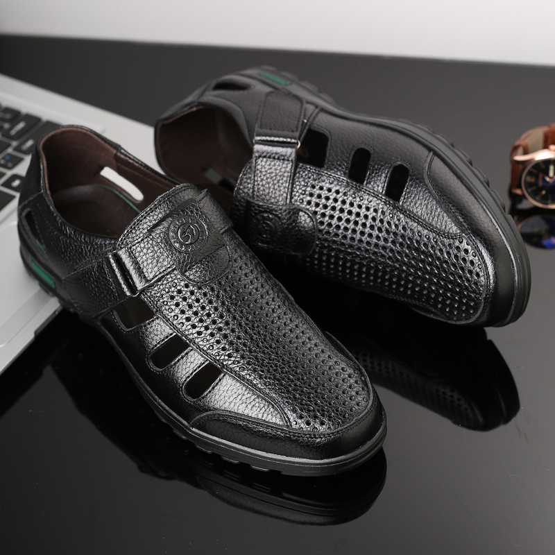 Men's Genuine Leather Sandals  - Men Shoes Eu To Us Size 评论和价格