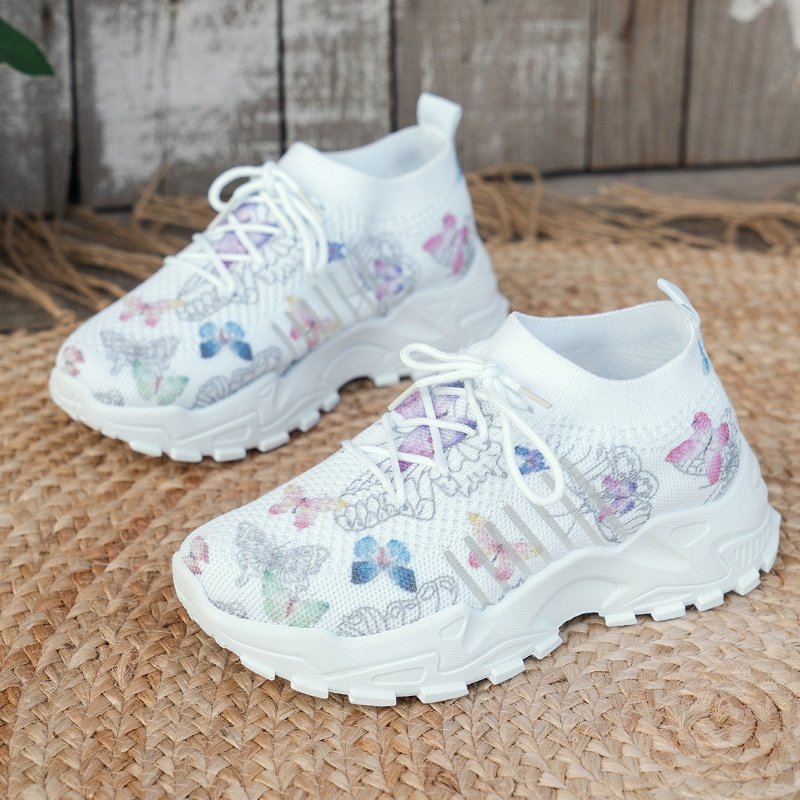 Women Butterfly Print Mesh Sne - Mesh Trainer Breathable 评论和价格