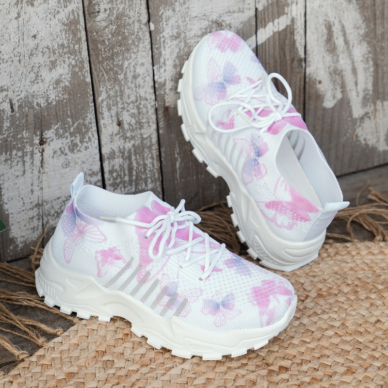 Women Butterfly Print Mesh Sne - Mesh Trainer Breathable 评论和价格