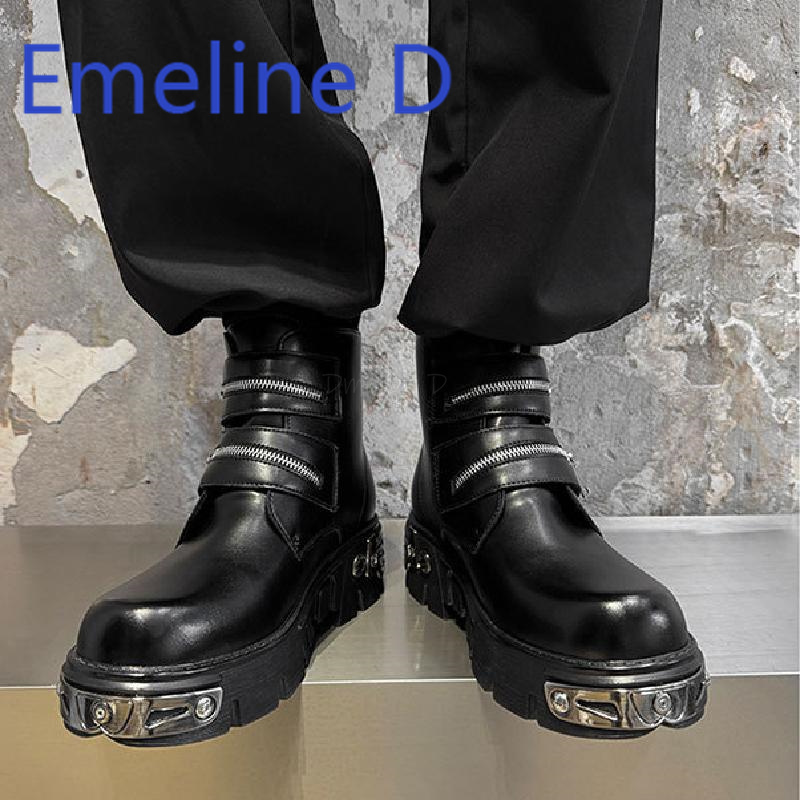Dark Punk High Top Shoes Fashi - Men'S Shoes Height Increase 评论和价格