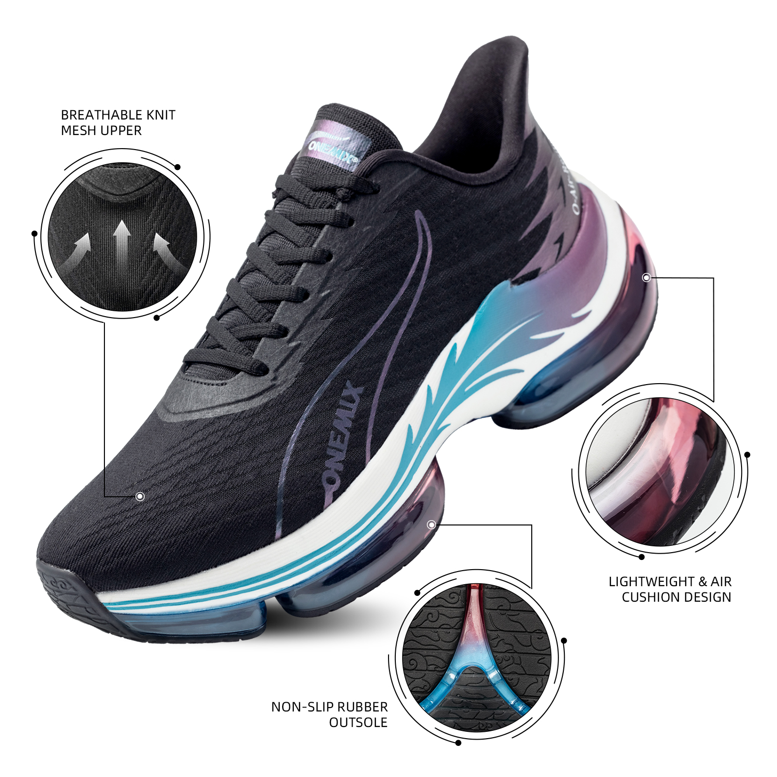 ONEMIX Men's Running Shoes Air - Men Shoes Eu To Us Size 评论和价格