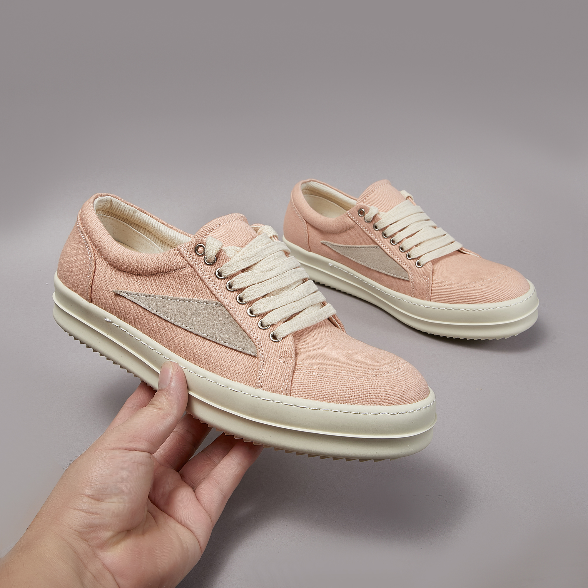 Unisex Dirty Pink Twill Fabric - Men Shoes Boots 评论和价格