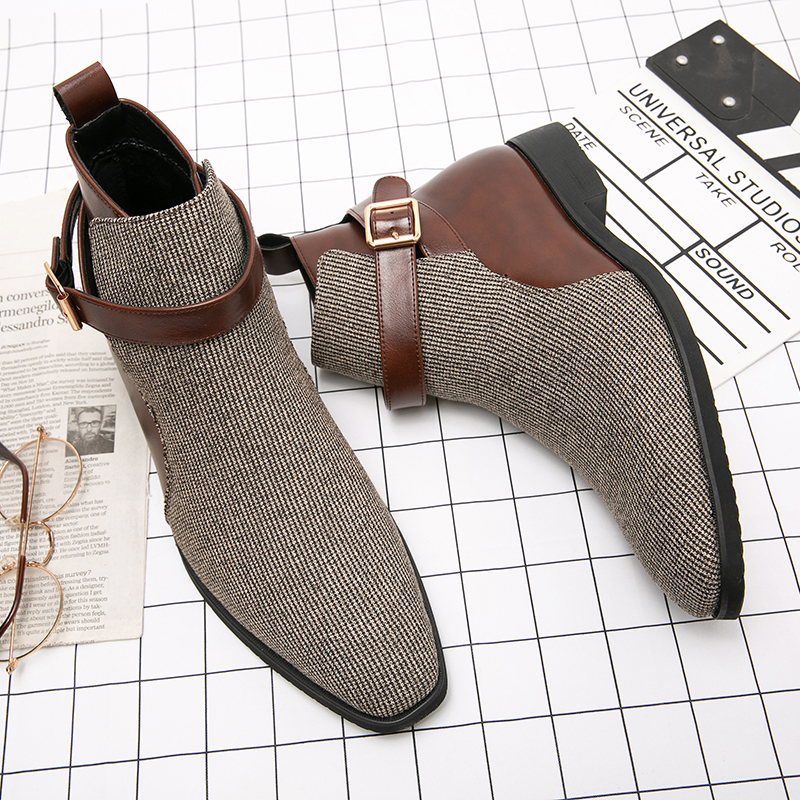 Classic Ankle Boots Men High Q - Men'S Shoes Brogues 评论和价格