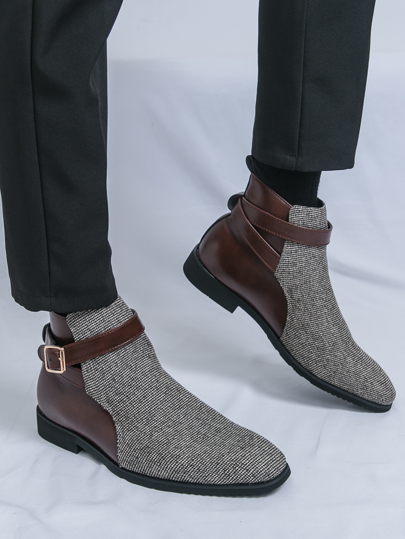 Classic Ankle Boots Men High Q - Men'S Shoes Brogues 评论和价格